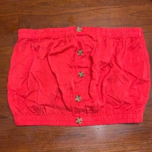 Red Bandeau Top